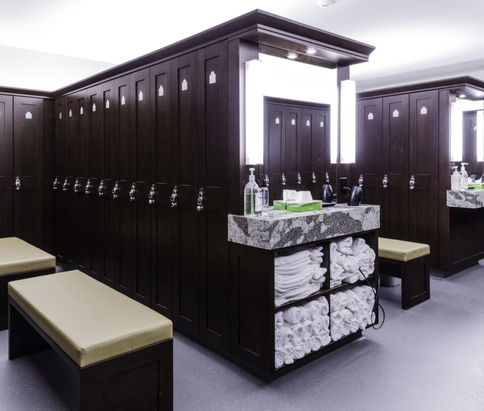 Communal Locker Room Space with Secure Storage