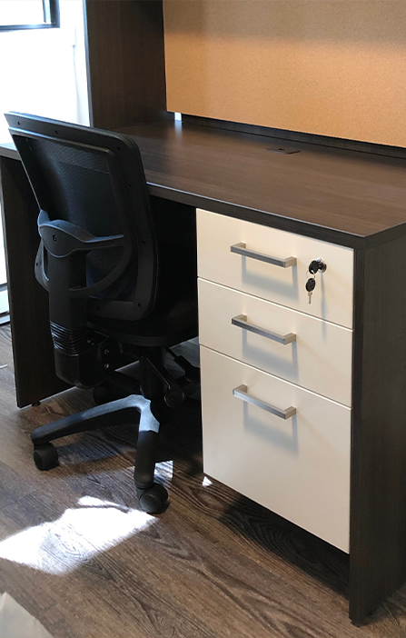 Desk with secure drawer storage